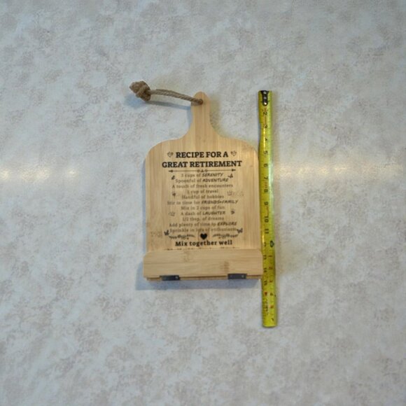 Bamboo Wooden Cutting Board Plaque With "Recipe For A Great Retirement" Print & - Picture 6 of 6